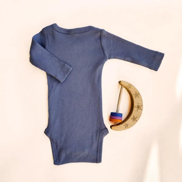 بادی آستین بلند کبریتی ساده رنگ آبی- برند name it