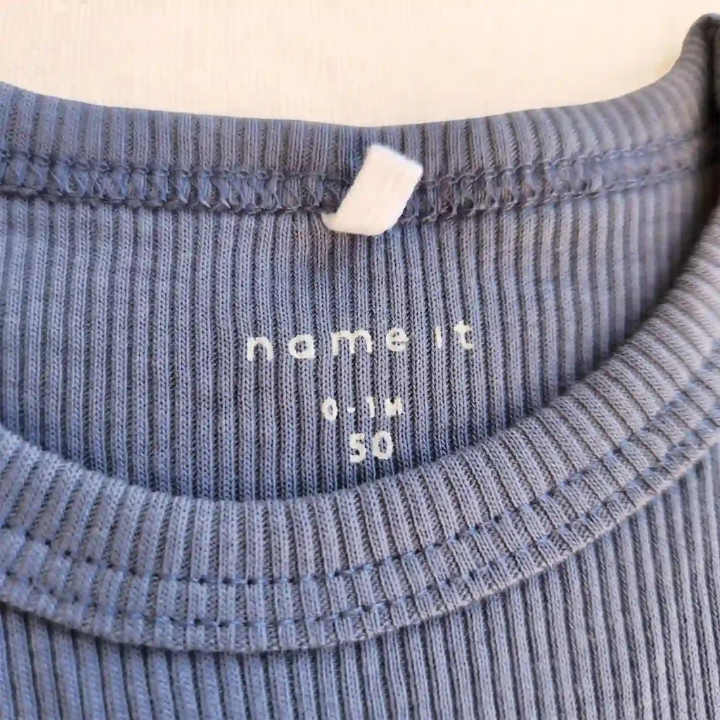 بادی آستین بلند کبریتی ساده رنگ خرید آبی-طوسی برند name it