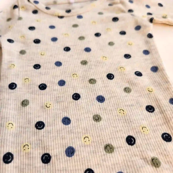 بادی آستین بلند کبریتی طرح شکلک های خندان رنگ برند name it