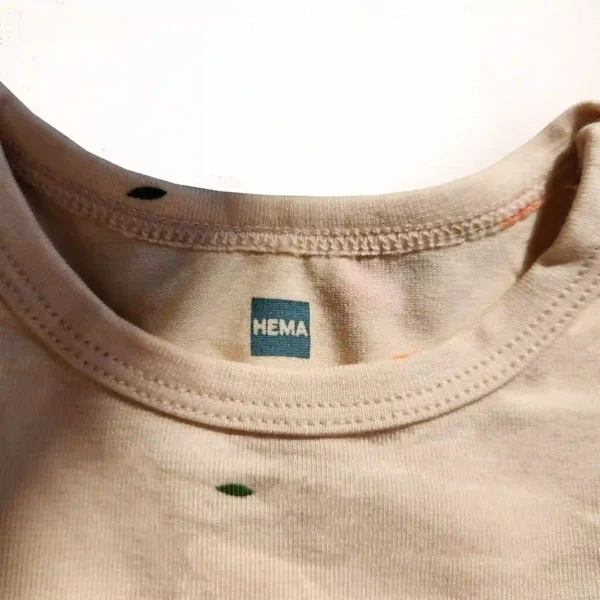 بادی آستین دار طرح نارنگی رنگ کرم برند HEMA