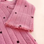 بادی نوزادی آستین بلند کبریتی طرح خالدار رنگ صورتی برند name it