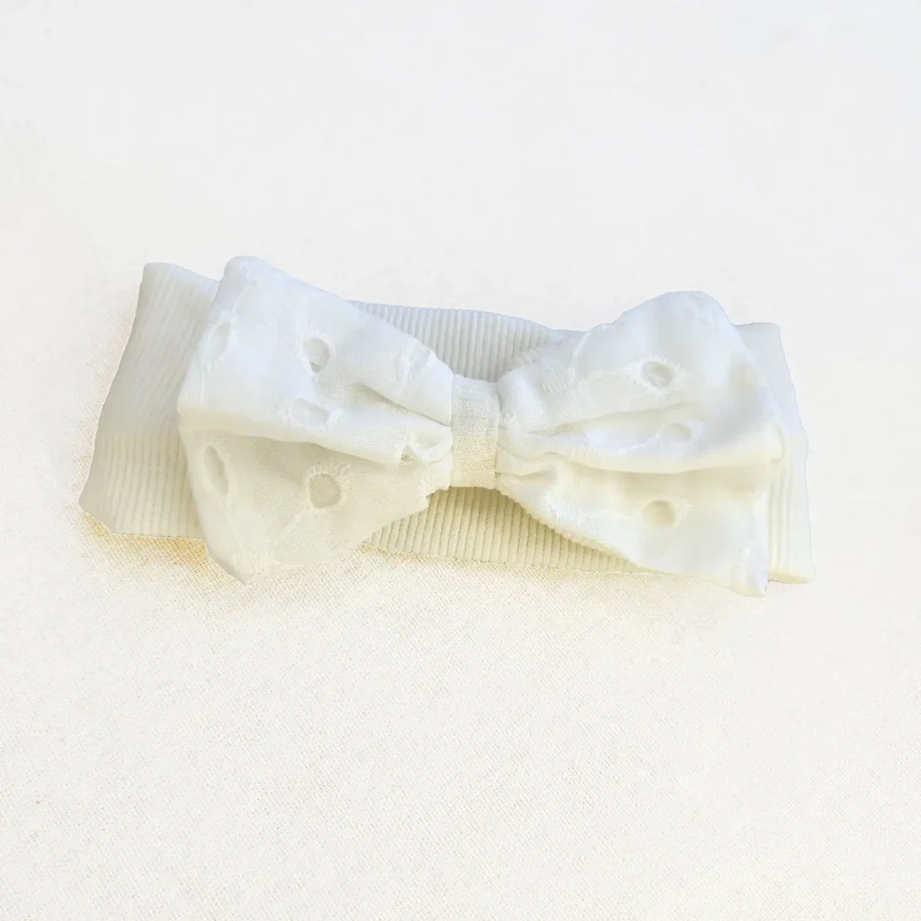 ست بادی آستین بلند کبریتی دخترانه چین دار به همراه هدبند سفید