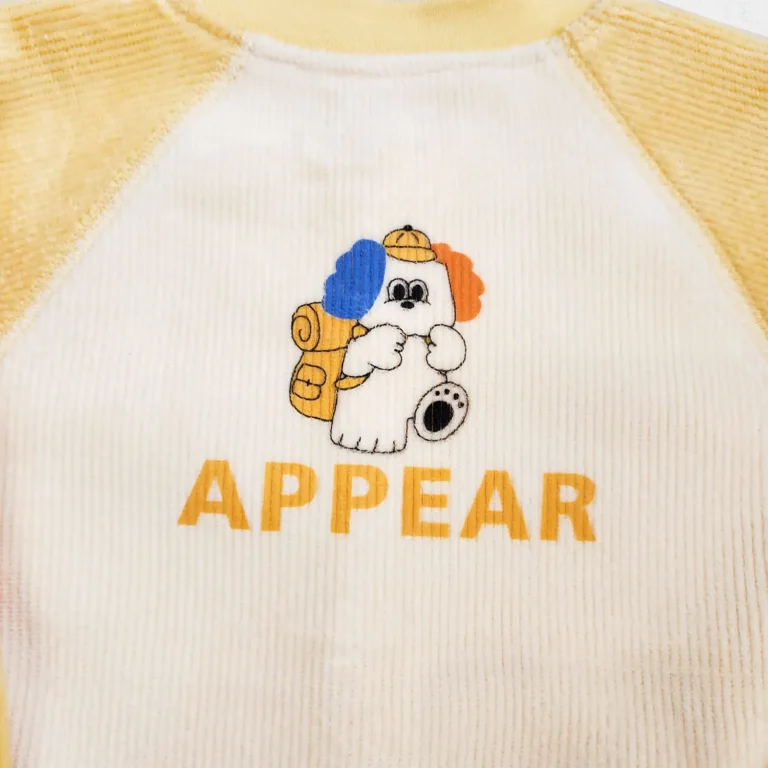 ست سویشرت و شلوار توو خز مدل کبریتی طرح APPEAR رنگ زرد