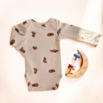 قیمت پبادی آستین بلند طرح هاپوهای بامزه رنگ کرم برند HEMA