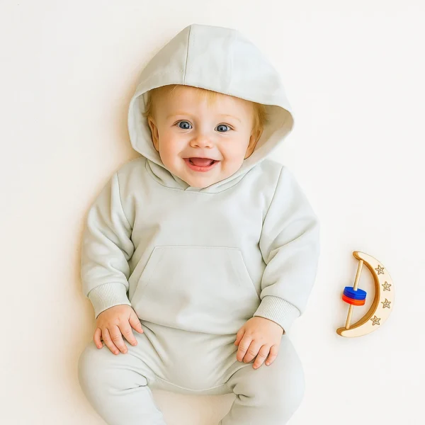 هودی دو نخ تدی رنگ سفید کد 10232