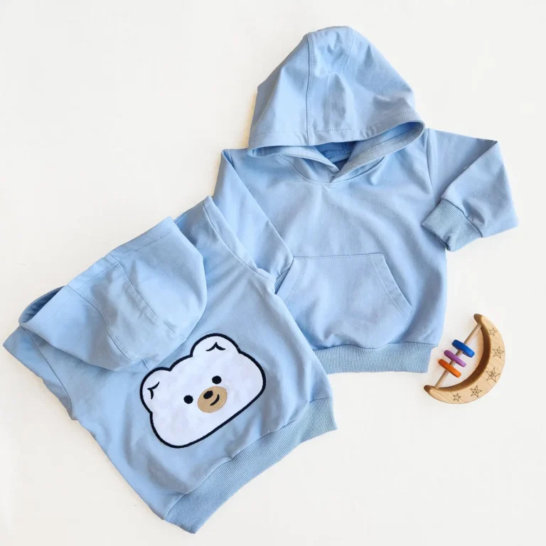 هودی نوزادی دونخ تدی رنگ آبی کد 10231