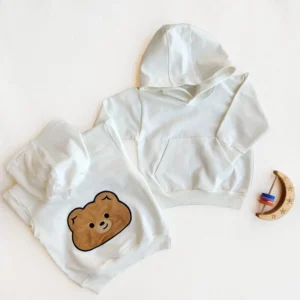 هودی نوزادی دو‌نخ تدی سفید کد 10232