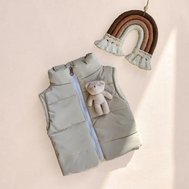 پافر داخل خز مدل خرسی رنگ کرم