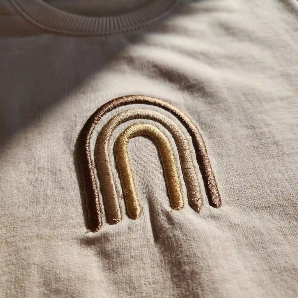 بادی آستین دار طرح رنگین کمان رنگ کرم کد 10333