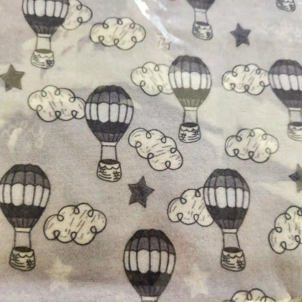 دستمال خشک کن نوزاد طرح بالن رنگ طوسی