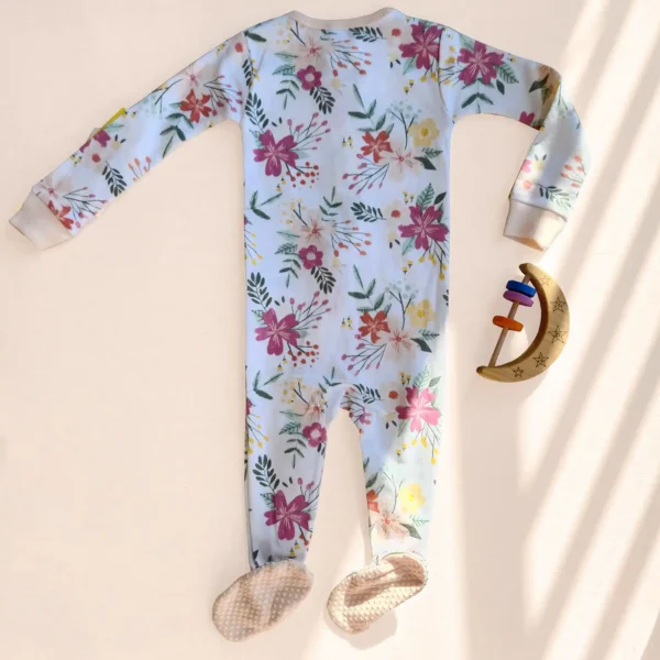 سرهمی جوراب دار خارجی طرح گل رنگ سفید