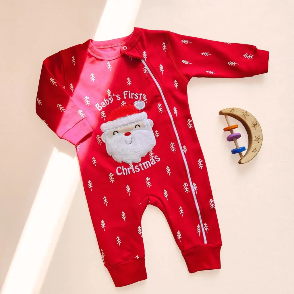 سرهمی نوزادی طرح بابانوئل رنگ قرمز کد 10351