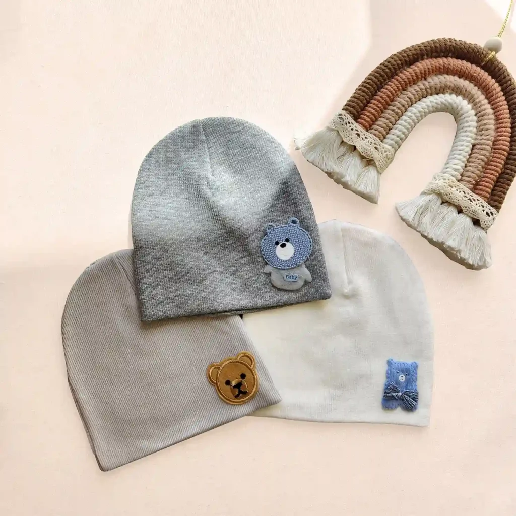 کلاه نوزادی کشبافت مدل خرس