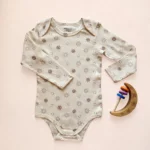 بادی آستین بلند طرح خورشید خندان رنگ کرم برند vertbaudet