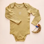 بادی آستین بلند طرح خورشید رنگ زرد برند vertbaudet