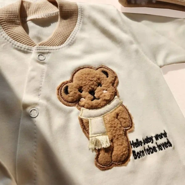 ست بیمارستانی مدل خرس کوچولو رنگ سفید کرم برند پارنا