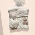 ست بیمارستانی مدل خرسی مدل راه راه رنگ سفید برند ببک