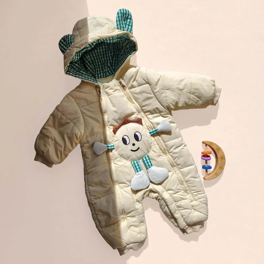 کاپشن سرهمی وارداتی مدل عروسکی رنگ کرم