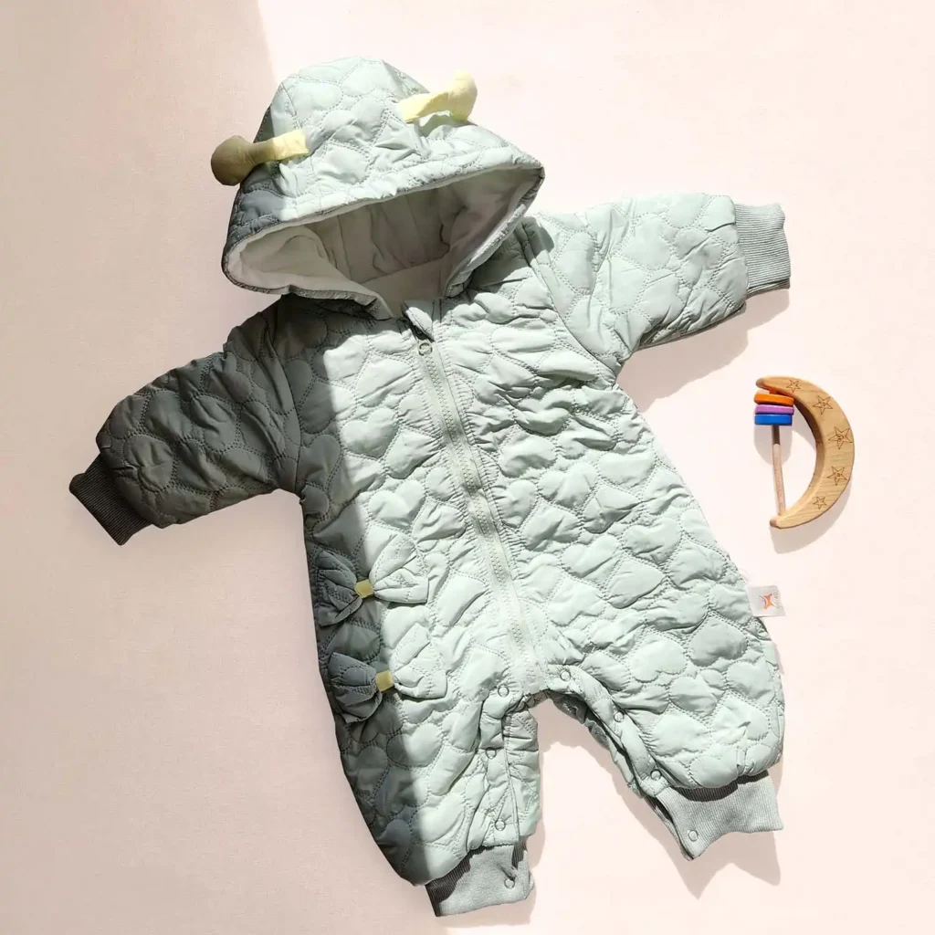 کاپشن سرهمی وارداتی مدل پاپیونی بالدار رنگ سبز