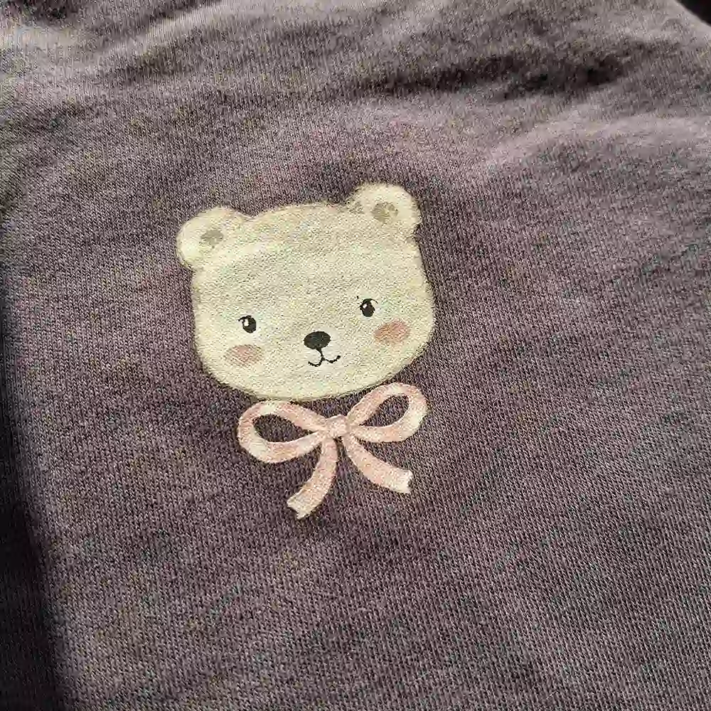 بادی آستین بلند وارداتی طرح خرس کوچولو رنگ طوسی برند C&A کد 10409