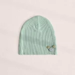 کلاه نوزادی کشبافت مدل خرسی رنگ سبز