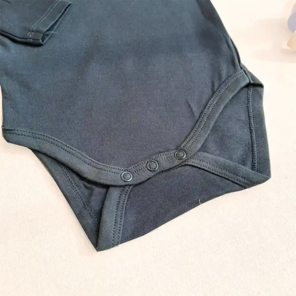 بادی آستین بلند وارداتی ساده رنگ سبز تیره برند C&A