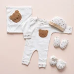 ست بیمارستانی طرح خرس مدل پنجه خرسی رنگ سفید برند ببک