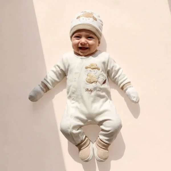 تن خور ست بیمارستانی طرح ببعی رنگ سفید کرم برند پارنا