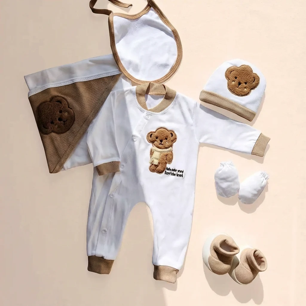 ست بیمارستانی طرح خرس کوچولو رنگ سفید کرم برند پارنا