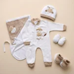 ست بیمارستانی طرح ببعی رنگ سفید کرم برند پارنا