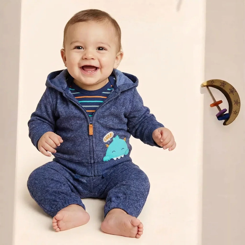 تنخور ست ۳ تیکه سوییشرت، شلوار و بادی طرح GRRR برند Carters