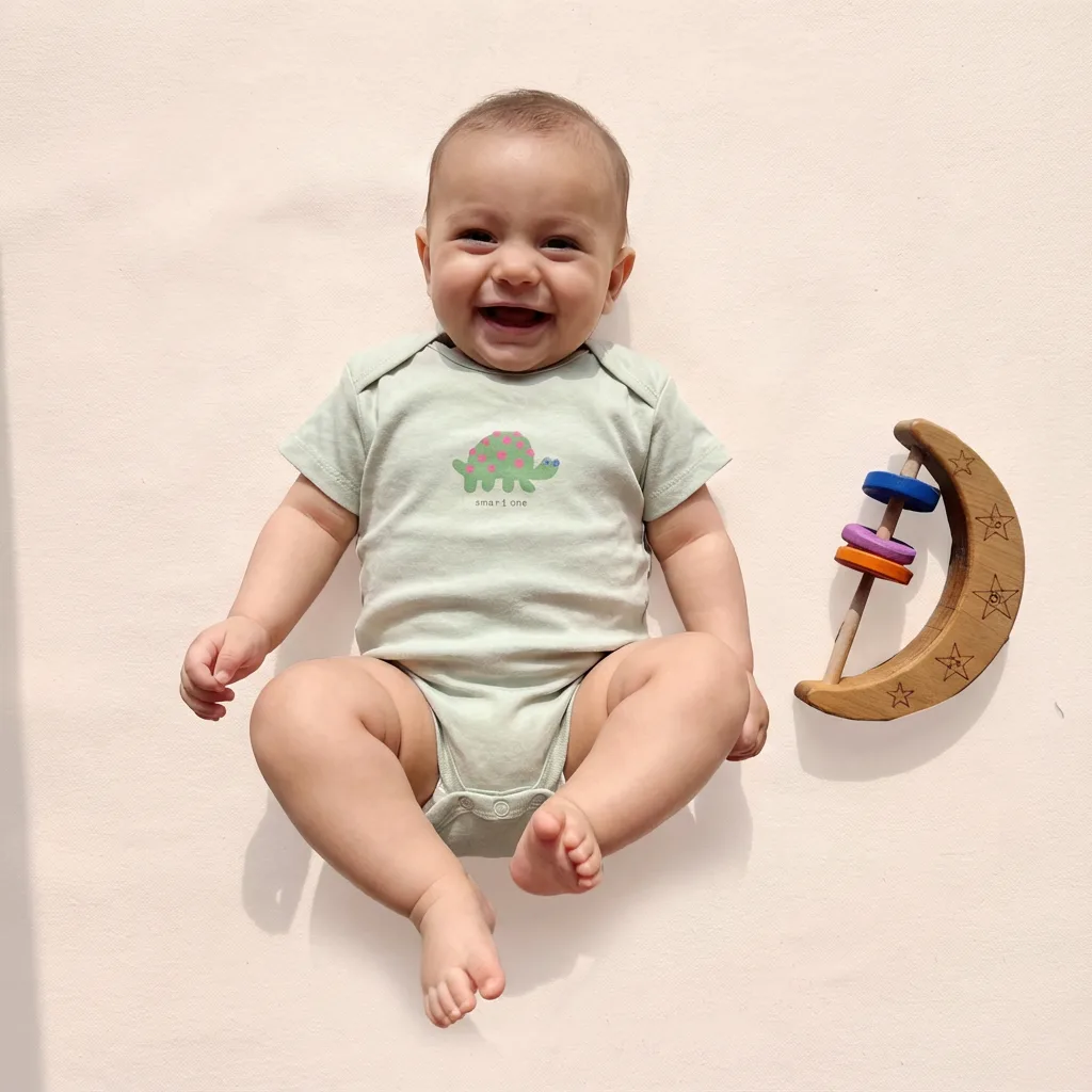 تن خور بادی آستین کوتاه وارداتی طرح لاکپشت رنگ سبز برند Sinsay