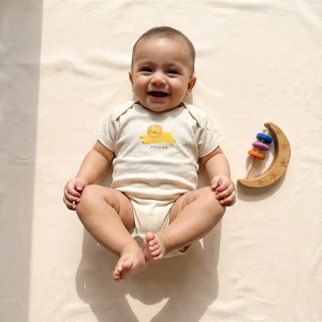 تن خور بادی آستین کوتاه وارداتی طرح شیر رنگ شیری برند Sinsay