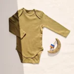 بادی آستین بلند وارداتی ساده رنگ خردلی برند C&A