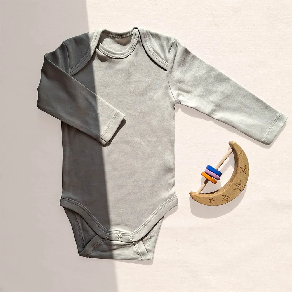 بادی آستین بلند وارداتی ساده رنگ سبز روشن برند C&A