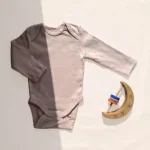 بادی آستین بلند وارداتی ساده رنگ صورتی روشن برند C&A