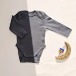 بادی آستین بلند وارداتی ساده رنگ طوسی برند C&A