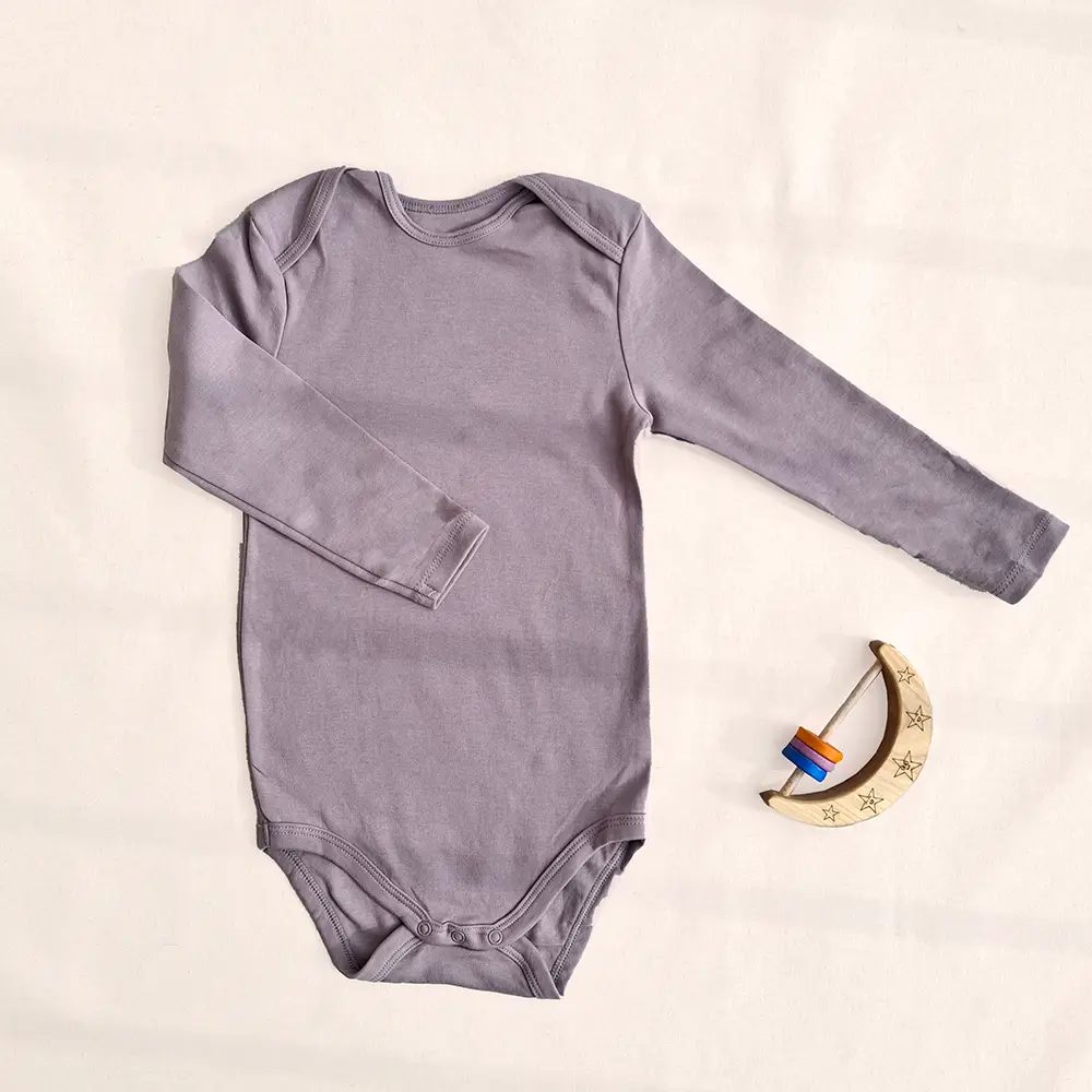 بادی آستین بلند وارداتی ساده رنگ یاسی برند C&A کد 10446