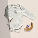 بادی آستین بلند وارداتی طرح تدی رنگ سفید برند C&A