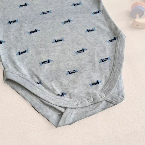 بادی آستین بلند وارداتی طرح هاپو رنگ طوسی روشن