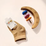 جوراب نیم ساق ساده رنگ شتری