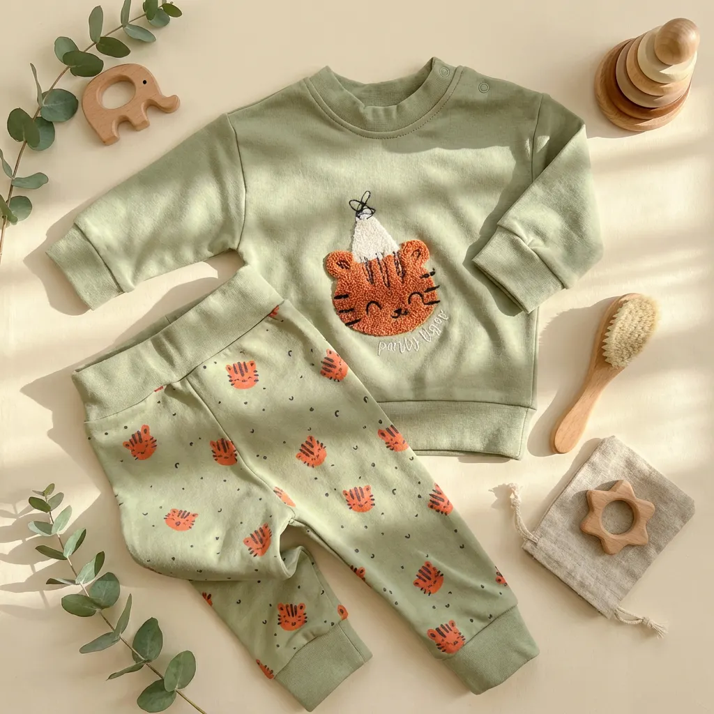 ست بلوز و شلوار وارداتی ترک مدل ببری رنگ سبز