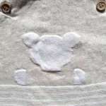 سرهمی بافت وارداتی وارداتی راه راه طرح خرس رنگ کرم برند next baby