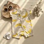 رامپر وارداتی طرح موزی رنگ کرم برند sinsay