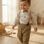 ست 4 تیکه وارداتی ترک بلوز شلوار به همراه پاپیون و ساس بند طرح