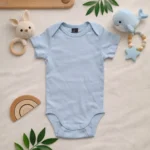 بادی آستین کوتاه وارداتی ساده رنگ آبی برند H&M