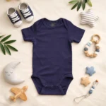 بادی آستین کوتاه وارداتی ساده رنگ سرمه ای برند H&M