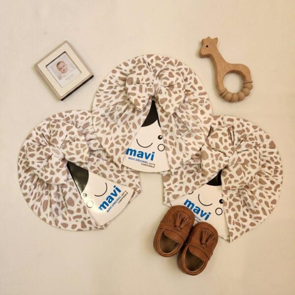 توربان دخترانه پاپیون دار پلنگی برند ماوی