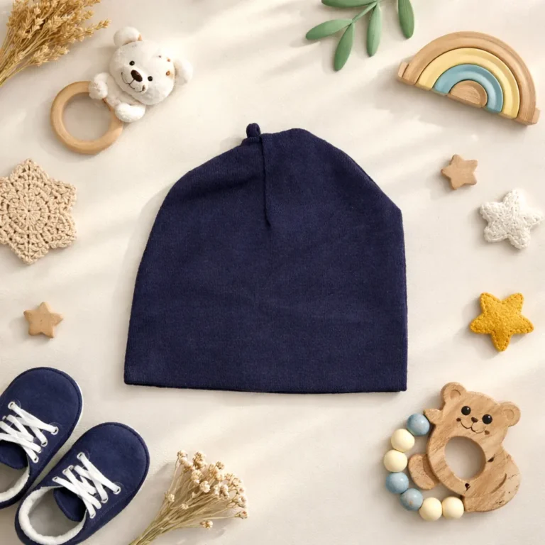 کلاه نوزادی ساده رنگ سرمه ای کد 10531