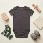 بادی آستین کوتاه وارداتی ساده رنگ طوسی تیره برند H&M